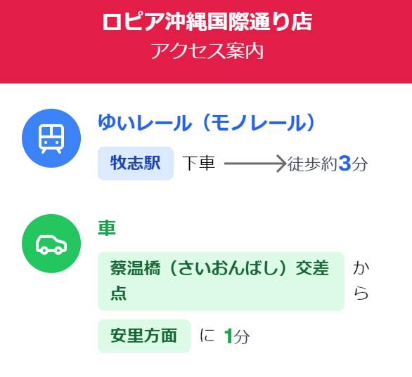 ロピア沖縄国際通り店のアクセス